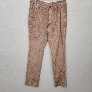 Salvador Dali Mens Slim Fit Brown Velour Pants Size 32